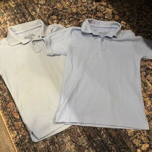 2 Nautica Kids Light Blue Polo Shirts Size 6 School Uniform